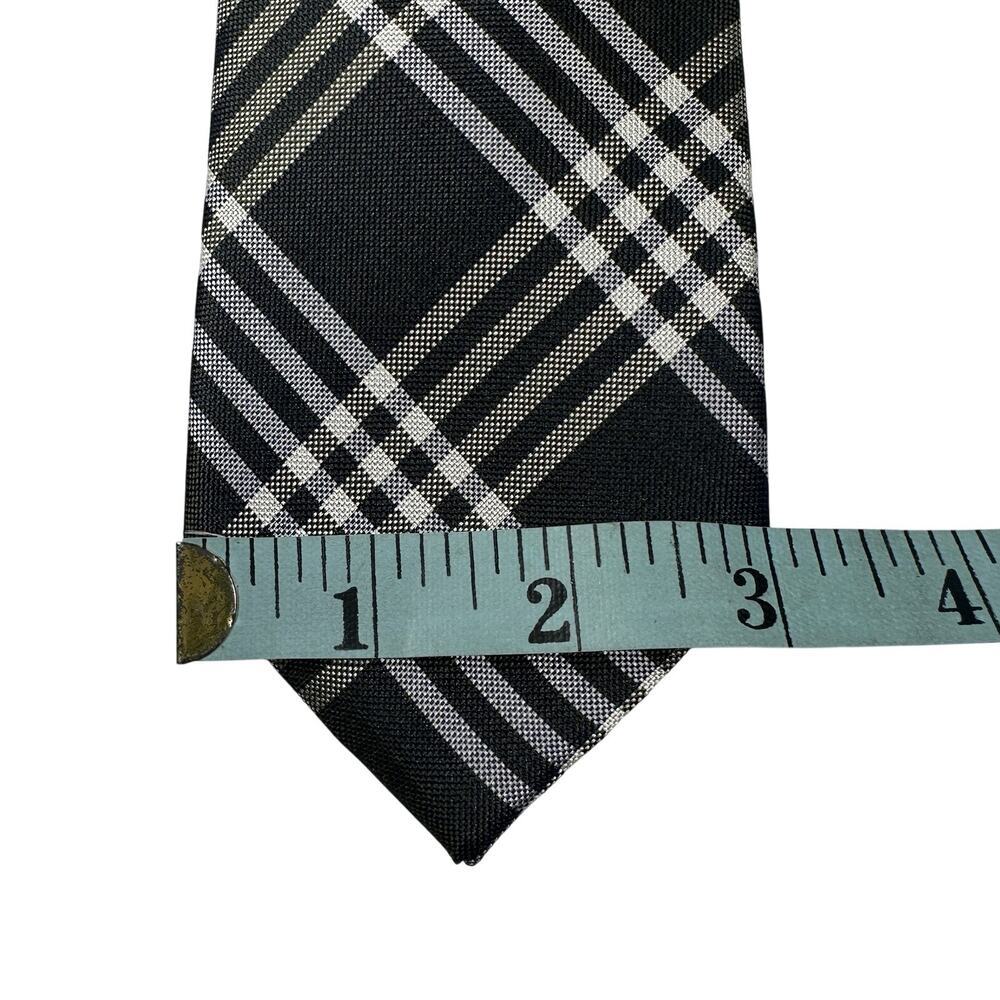 Black Brown 1826 100% Silk Neck Tie Navy Blue Green White Reflective‎ Plaid - Picture 8 of 12